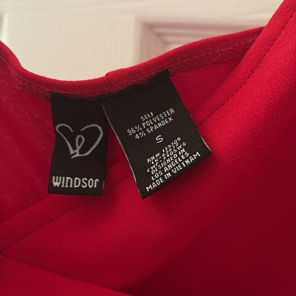 Windsor Red Sasha Formal High Slit Wrap Dress - Picture 8 of 9